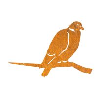 Rustic Wood Pigeon Iron Tree Spike on White Background