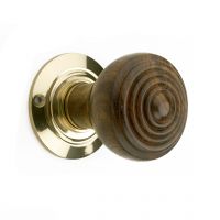 Ribbed End Wooden Door Knob