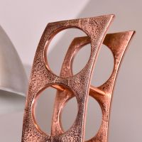 Close up of “Serena” Copper Wine Rack 