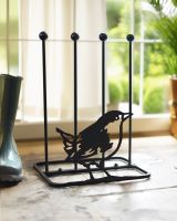 Wren boot rack in front of patio doors