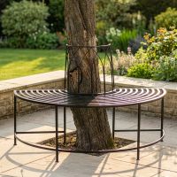 Wrought Iron "The Forest of Atmos" Tree Bench digital illustration