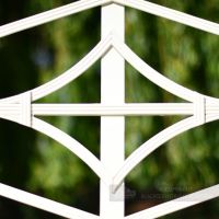 Wrought iron diamond pattern on 2 seater bench Wrought iron diamond pattern on 2 seater bench