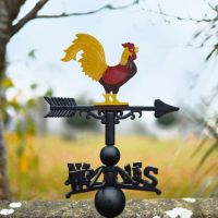 Hand Painted Rooster Weathervane in Cast Iron Hand Painted Rooster Weathervane in Cast Iron