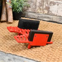 Red Cast iron Boot brush & Scraper
