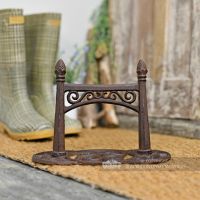 Rustic Cast Iron Scroll Design Boot Scraper