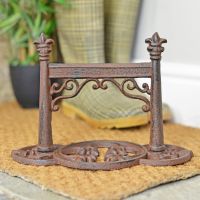 Rustic Cast Iron Fleur De Lys Boot Scraper