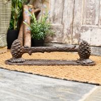 Pine Cone Boot Scraper Finished in a Rustic Finish