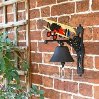 Cast Iron Hand Painted Garden Bell - Plane