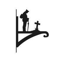 WW2 "Lest We Forget" Soldier Hanging Basket Bracket on White Background