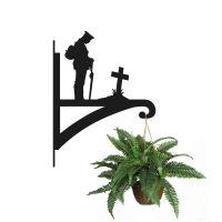 WW2 "Lest We Forget" Soldier Hanging Basket Bracket with Planter