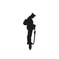Black Grave Marker Ground Spike with WW2 Soldier Topper with Spike