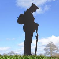 WW2 Soldier Grave Marker Ground Spike in Black Finish