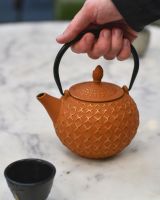 Scale image of "Xinbei" Cast Iron Orange Japanese Style Teapot Scale image of "Xinbei" Cast Iron Orange Japanese Style Teapot