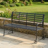 "Danbury" Three Seater Garden Bench Black Digital Illustration