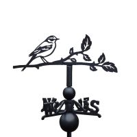 Yellow wagtail weathervane on a white background