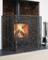 Antique Silver Art Deco Three Fold Fire Guard Digital Illustration