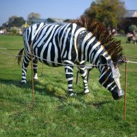 Hand Painted "Kalahari Cape" Zebra Garden Sculpture Hand Painted "Kalahari Cape" Zebra Garden Sculpture