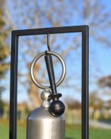 Close-Up of ZHEN Tubular Silver Powder Coated Gong on Stand in Situ