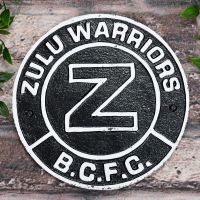 "Zulu Warriors" Birmingham City FC Cast Iron Sign on a Brick wall Outside
