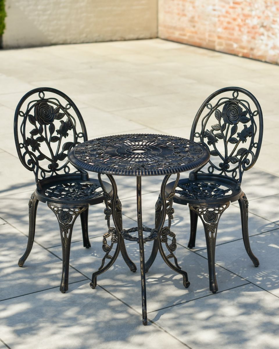 Cast Aluminium "Bouquet" Bronze Two Seater Bistro Set