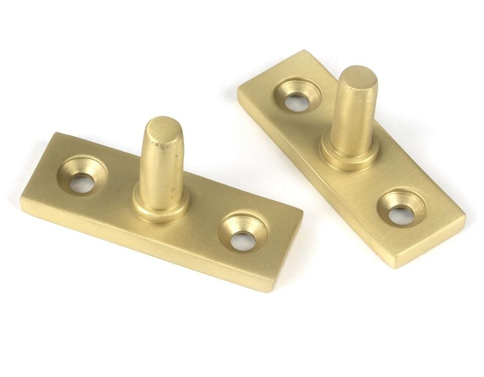 Close-Up of Fittings for 10" Satin Brass "Royale" Four Pin Window Stay - 292mm