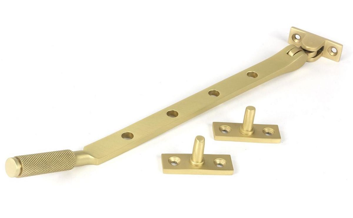 10" Satin Brass "Royale" Four Pin Window Stay - 292mm
