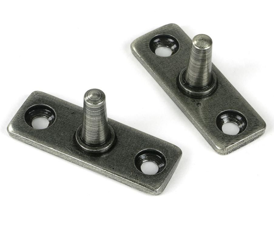 Close-Up of Fittings for 12" Pewter Five Pin Window Stay - 335mm