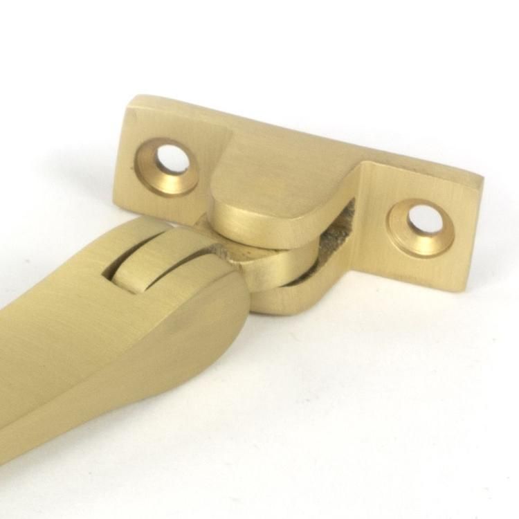 Close-Up of 12" Satin Brass Five Pin Window Stay - 335mm