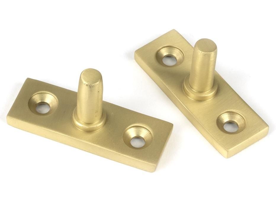 Close-Up of Fittings for 12" Satin Brass Five Pin Window Stay - 335mm