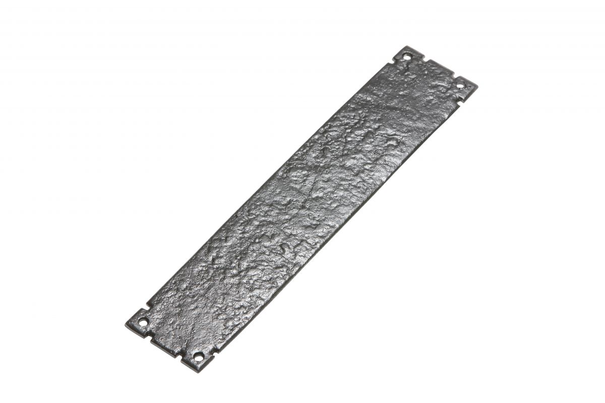12" Antique Black Iron Simplistic Finger Plate / Door Push Plate