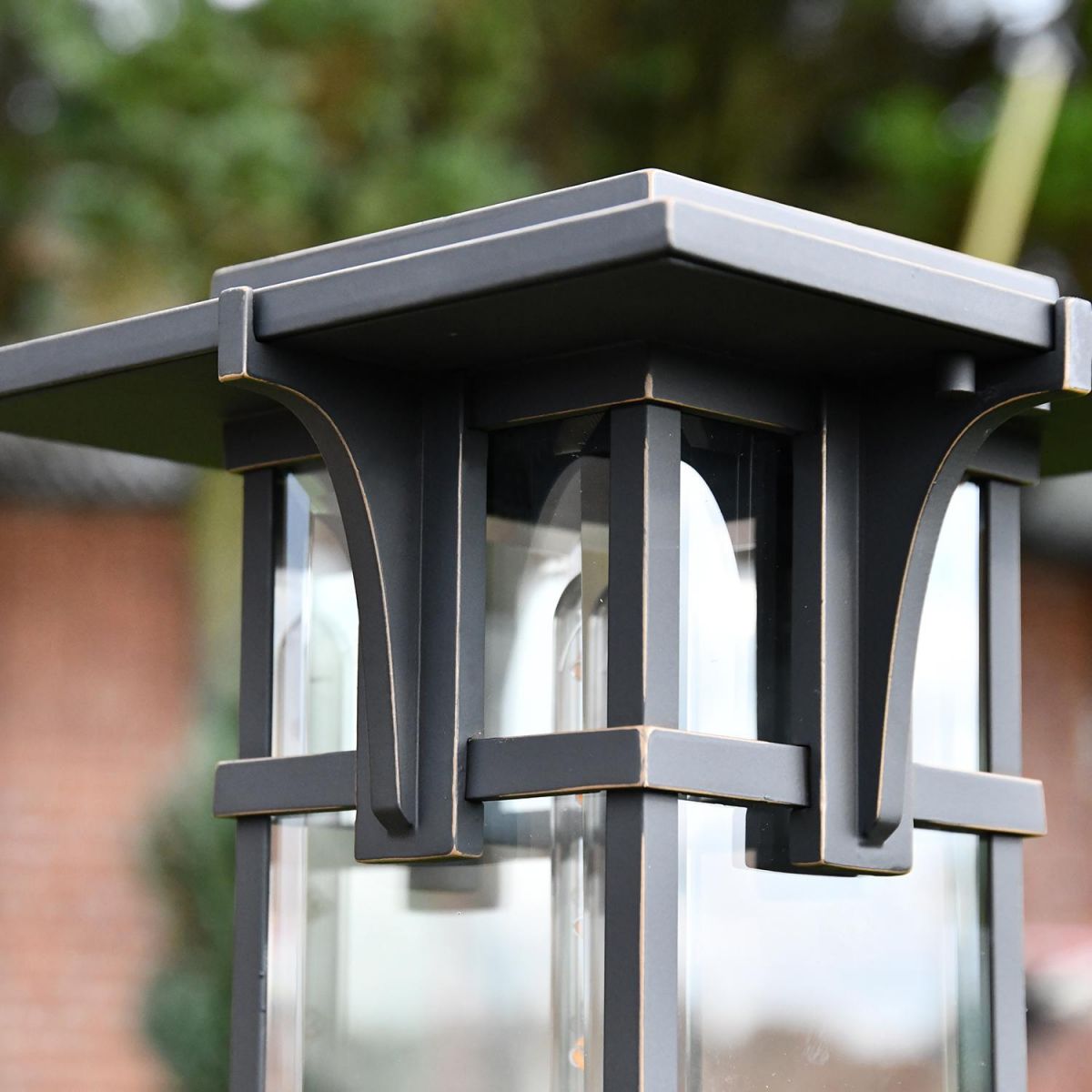 Close-up of the top of the 1920’s Inspired Entrance Pillar Light 