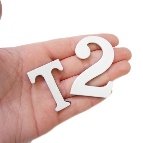 1.5 - 2 Inch Self Adhesive Numbers & Letters White (Solid Brass)