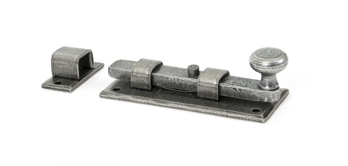"Alverton Manor" Straight Knob Bolt 4" Pewter