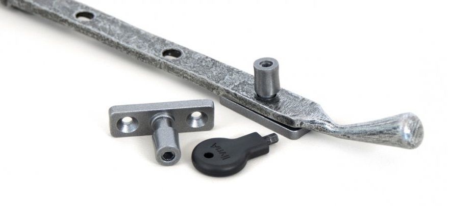 Pewter Peardrop Window Stay with Locking Pin 