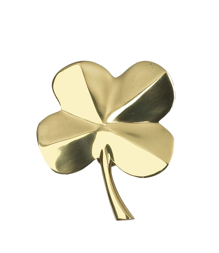 4 Leaf Clover Door Knocker In Polished Brass
