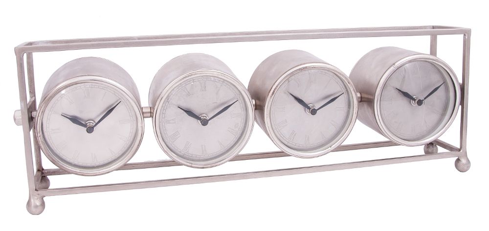 “Aberdare Avenue” Four Time Zones Cast Iron Mantel Clock
