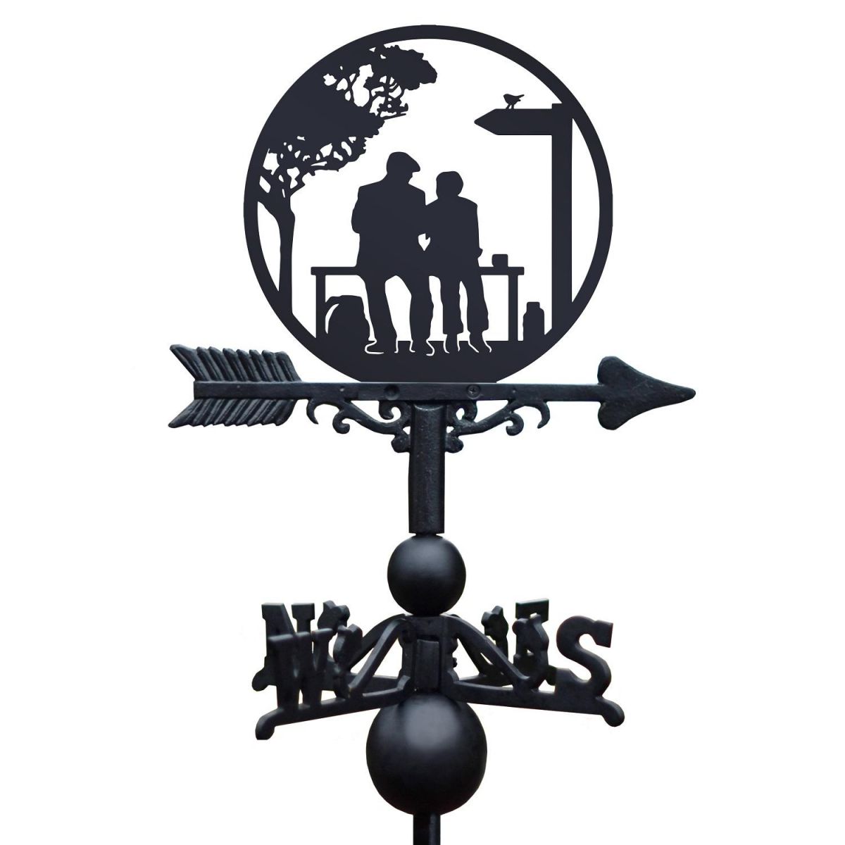 Lovers on a Bench Weathervane Topper 