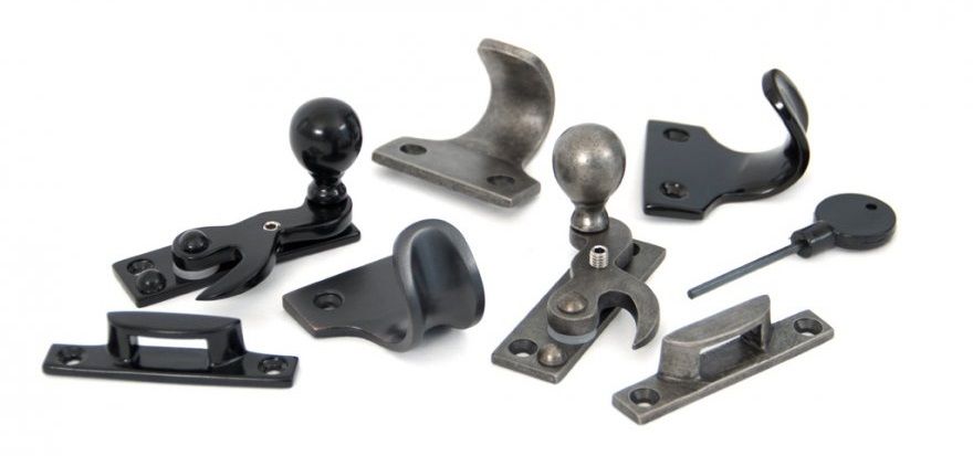 Hook Sash Fasteners and Sash Pulls in Iron - Range of Finishes 