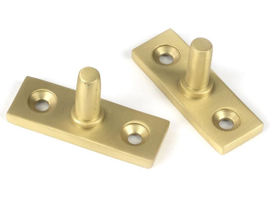 Close-Up of Fittings for 8" Satin Brass "Royale" Three Pin Window Stay - 248mm