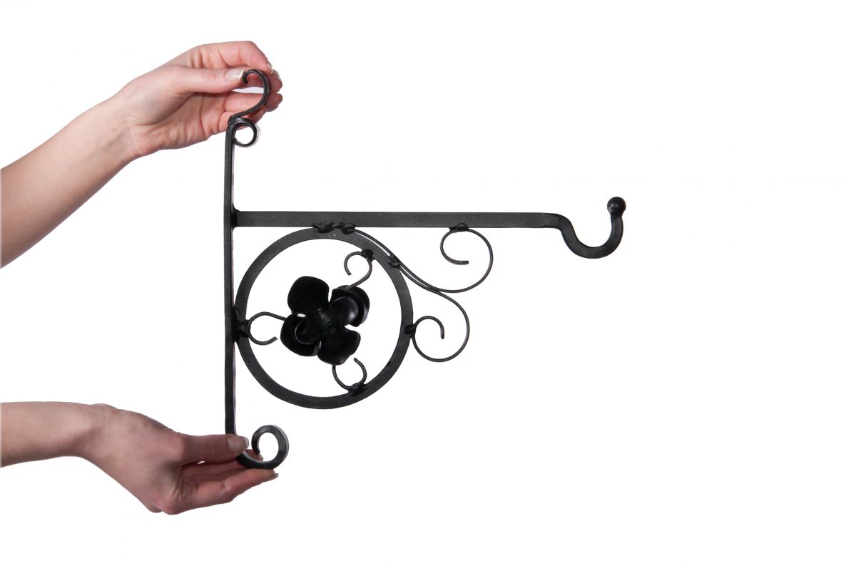Scroll & Flower Design Hanging Basket Brackets & Baskets