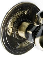 "Little Frederick" Froggie garden tap in antique brass