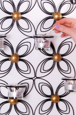 "Daisy" Wall Mounted Teal light Holder 