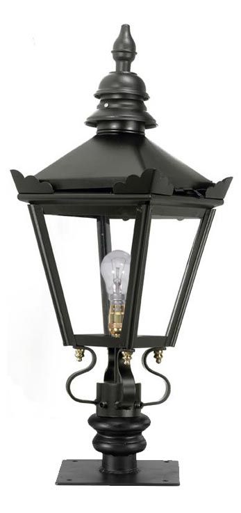 Harrogate Pillar Light and Lantern Set in Black