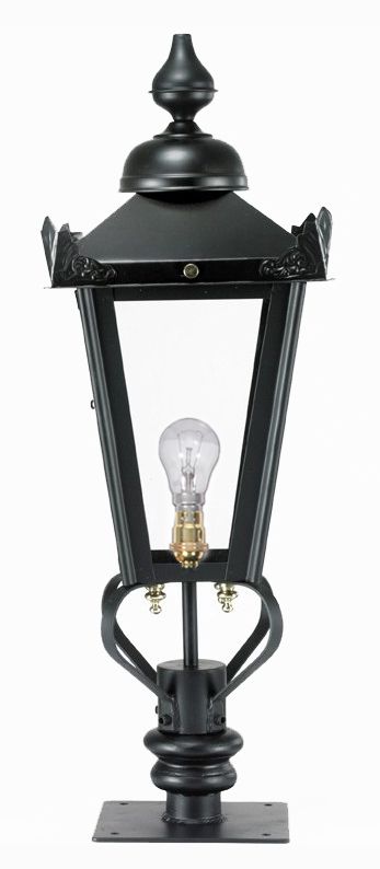 Victorian Pillar Light and Lantern in Black