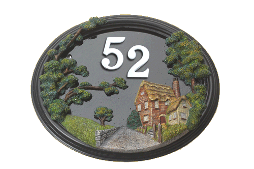 "Brushford Hill Cottage" Hand Painted Countryside House Sign
