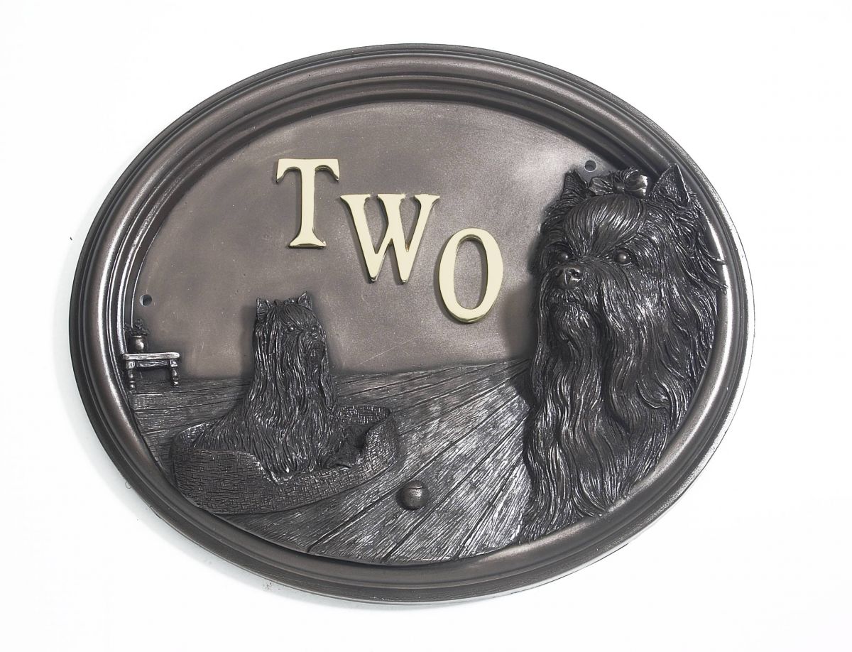 House Sign - Bronze Finish - Yorkshire Terrier