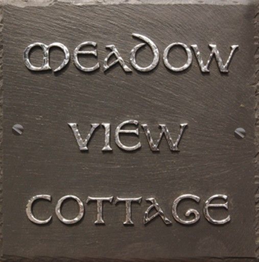 Large Square Slate Effect House Number Sign