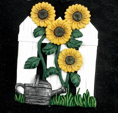"Garden Sunflowers" Cast Iron Effect House Name Sign