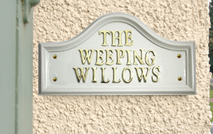 White Traditional House Name Signs