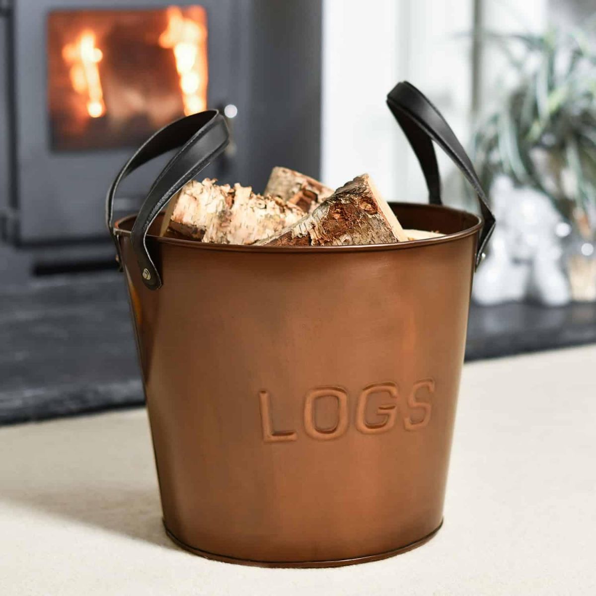 "Bowerton" Bronze Powder Coated Steel Log Holder